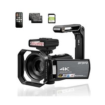 ORDRO 4K 캠코더 비디오 카메라 FHD 1080P 60FPS 48MP Wi-Fi 레코더 IR 야간 시야 3.0인치 IPS 적외선 고스트 헌팅 카메라 조명 32GB SD 카, Grey
