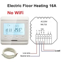 heat underfloor 난방 전기 wifi 온도 조절기 프로그래밍 가능한 디지털 온도 컨트롤러, 와이파이 없음 흰색