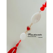 [그레이스 샵]나연한복노리개 전통한복노리개 한복장신구 한복악세사리 한복소품 화이트 자개 레드 큐빅 하트 포인트 한복노리개