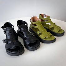 셀러허브(잡화) 여자 가을 플랫폼 통굽 워커 부츠 피셔맨 샌들