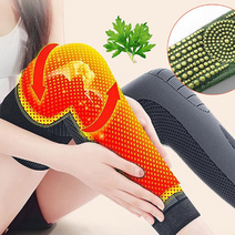 쑥뜸 자가 발열 무릎보호대 스포츠 무릎 찜질 다리보호대, Size XL ORANGE