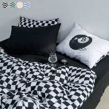 [10%쿠폰] 무드 체커보드 항균 먼지없는 스트라이프 사계절 이불베개세트 SS Q