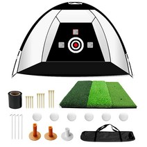 VANCL Golf Practice Net 3x1.8x2m(10x6x6.5피트) 골프 히팅 네트 업그레이드된 63.5x63.5cm(25x25인치) 매트 및 무료 액세서리 휴대용