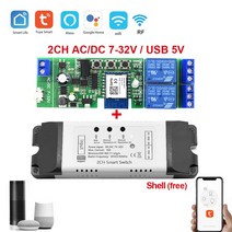 자동문 리모콘 Tuya 스마트 와이파이 2.4G 차고 도어 오프너 컨트롤러 전화 APP 및 433 원격 호환 Alexa Go, AC DC 7-32V