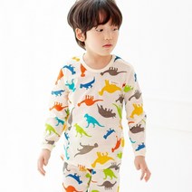 더미누 디노월드 무형광 자가드편면 긴팔 실내복