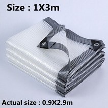 방수포 야외용 옥상방수 천막 카페 캐노피 테라스 방풍막 반투명 타포린 꽃 식물, 1m x 3m