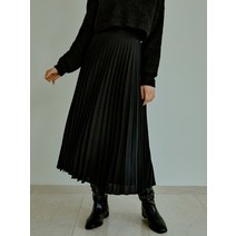 RE L Cherish pleats long skirt black
