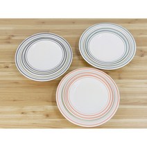 국내산 도자기 그릇 데일리그릇 쓰리라인 원형접시, 블랙
