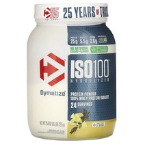 Dymatize Nutrition ISO100 Hydrolyzed 100% Whey Protein Isolate Vanilla 1.6 lb (725 g), 1개