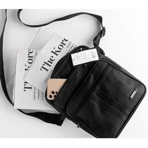 30대직장남성용 클래식 인조가죽 소형 크로스가방 블랙 크로스백 캐주얼