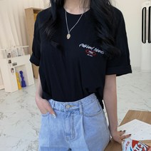 티데일리 남녀공용 포클랜드 오버핏 20수 라운드 반팔 티셔츠