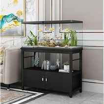 수조받침대 물고기 수납 받침 어항장선반 정리 해수 테이블 프레임, 블랙 프레임 + 블랙 플레이트