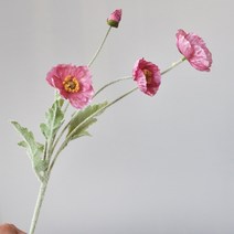 인공 꽃 실크 옥수수 파피 53cm 진짜 터치 식물 웨딩 장식 홈 1 개, 14 rose pink