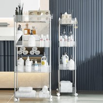 이동식트롤리 슬림 틈새선반 수납장 폭 13-25cm, 13cm, 2단