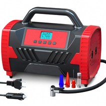 자동차 부품 타이어 디지털 공기 주입기 휴대차량용 압축기 펌프 LED 조명, 한개옵션0