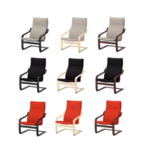 이케아 POANG 포엥 암체어 프레임+크니사 쿠션, 프레임 우드+쿠션 크니사 블랙_492.408.24