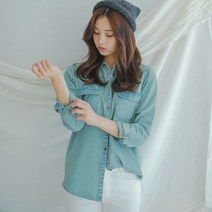 제이앤몰스 우먼 여성 빈티지 데님 셔츠 연청 청남방 여자 남방 W065