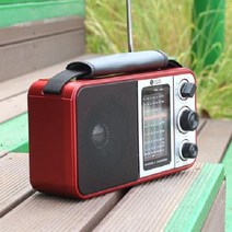 제이와이 캠핑용 휴대 라디오 레드 220V 배터리 겸용 라디오 USB MP3 AM FM 야외 라디오