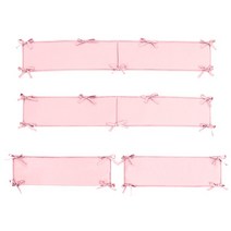 침대가드 안전바 4Pieces Baby Bed Bumpers Toddlers Newborn Crib Anti-collision Protector Reusable Was, 03 Pink