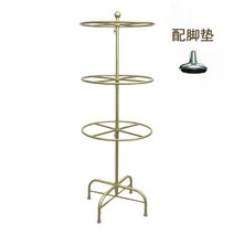 이단 행거 회전식 원형 의류 이동식 아동복 경량 스탠드, 샴페인 골드