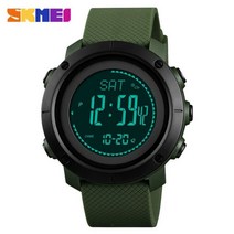 SKMEI-고도계 기압계 온도계 고도 남성 디지털 시계 스포츠 등산 하이킹 손목 1427, ABS Dial Green
