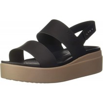 [크롯크스]샌들 크롯크스 브루클린 로우 웨지 이멘 Black/Mushroom 22.0 cm