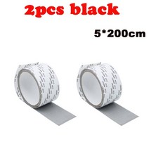 1+1 방충망 원단 현관 창문 미세 롤 모기장 미세먼지 시공 교체 5200 센치메터 스크린 수리 테이프 3 레이어 강력한 자체 접착 모기 창 그물 깨진 수리 패치 커버 테이프, 2pcs-블랙