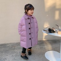 도오빠 퍼프누아 아동 롱 패딩 카라넥 다운 점퍼 겨울 아우터 외투 여아 주니어 어린이 초등학생