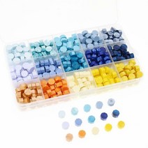 Sealing Wax Beads BITEYI Octagon Sealing Wax Beads for Wax Stamp Sealing Letter and Vintage Wedding, Blue-yellow