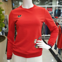 [임페리얼] 봄 이월상품 세일~ 터치감이 부드러운 베이직한 맨투맨 스타일의 기능성 라운드 티셔츠 P0A1110 인천논현, 105, 레드