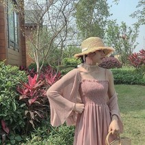 드레스 여성 달콤한 한국 스타일 여자 꽃 스파게티 스트랩 높은 허리 여름 탄성 미니 vestidos 일본 버전