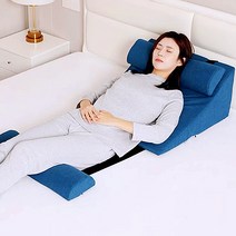 KEAIDO 역류성식도염 베개 베개 2개 챙겨서 위편한베개 다리 베개, 블루
