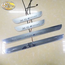 도어스커프 사이드 스텝 몰딩 트렉 LED 도어 문 받침 플레이트 보호대 BMW X6 E71 F16 F86 스트리머 다, 01 WHITE_02 Rear (30.0x6.0cm)