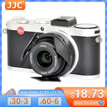 렌즈캡 jjc auto lens cap 자동 개폐 렌즈 커버 보호대 leica x1x2 카메라 액세서리 블랙 실버, 검은색