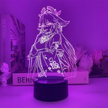 원신 야에미코 3D 아크릴 스탠드 무드등 만들기 LED DIY 집들이 선물 조명 취침등, 화이트 크랙 16색 리모콘, C