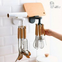 주방 국자 걸이 도구 조리 무타공 O형 용품 홀더 거치대 행거 수납, L형_블랙