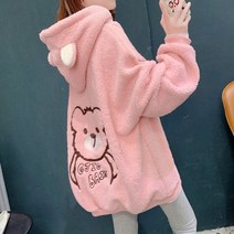 [세인트이브] N9979 (M~2XL) 곰돌이 귀여운 뽀글이 후드티