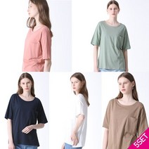 르오트 5SET 오가닉코튼 100프로 포켓 티셔츠 5종세트