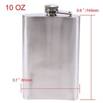 휴대용 위스키 스테인레스 스틸 힙 플라스크 주류 알코올 포켓 와인 병 7 8 10 oz, 10온스