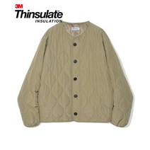 파르티멘토 3M 신슐레이트 퀄티드 카라리스 자켓 재킷 카키 Thinsulate Quilted Collarless