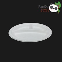 펄프 원형 접시 9인치(3칸) W 500개