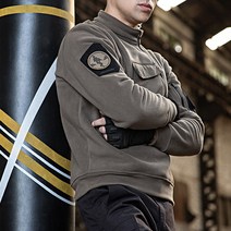 아웃도어 플리스티 남성 긴팔티셔츠 후리스 기모 집업 패치 가슴포켓