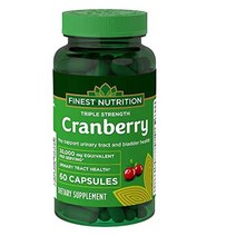 크랜베리 (30 000 mg) + 비타민 C 60 캡슐 | 3중 강도 최고의 효능 글루텐 프리 크랜베리 알약 농축 추출물 보충제
