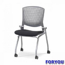 ForU173 회의용 바퀴의자 멜론 팔무 사출 쿠션 사무용의자 사무실의자 공부의자, 블루