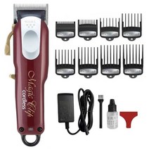 바리깡 오리지널 Wahl 8148 매직 클립 전문 헤어 클리퍼 남성용 전기 무선 트리머 이발사 커팅 머신, 02 8148-red_02 Eu 플러그