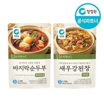 청정원 요리한수 바지락순두부양념150gx6개+새우강된장양념140gx6개, 단품