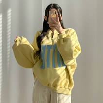 티데일리 여성용 버터 반집업 양기모 맨투맨