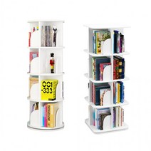 JAMI 360도 회전 책장 2단 4단 DIY 책꽂이 신상품 입고, 원형 2단