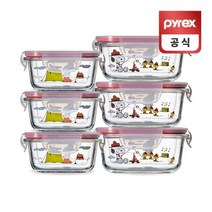 코렐 파이렉스 스누피 4면밀폐 310ml 510ml 6P, 없음, 단품