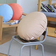 자체제작 옥스퍼드면 파스텔베이지 원형쿠션 솜포함, 단일속성